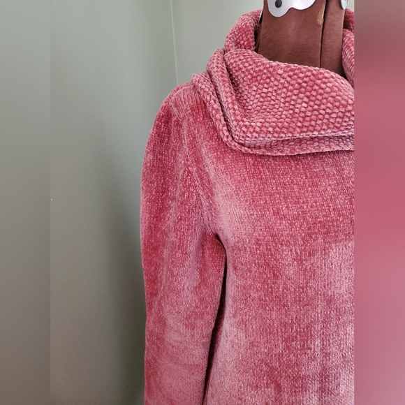 LANDS ENDS Girls Medium 10/12 pink turtleneck sweater dress - Picture 2 of 9